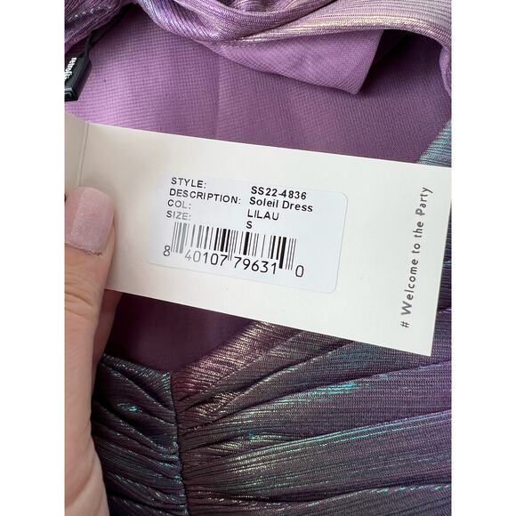 NWT Retrofête Women's Soleil Side Slit Strapless Maxi Dress Lilac Aurora Size S - Picture 11 of 14
